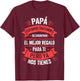 Funny Fathers Day Shirt Spanish Dad from Daughter Son T-Shirt - T-Shirt | Maroon