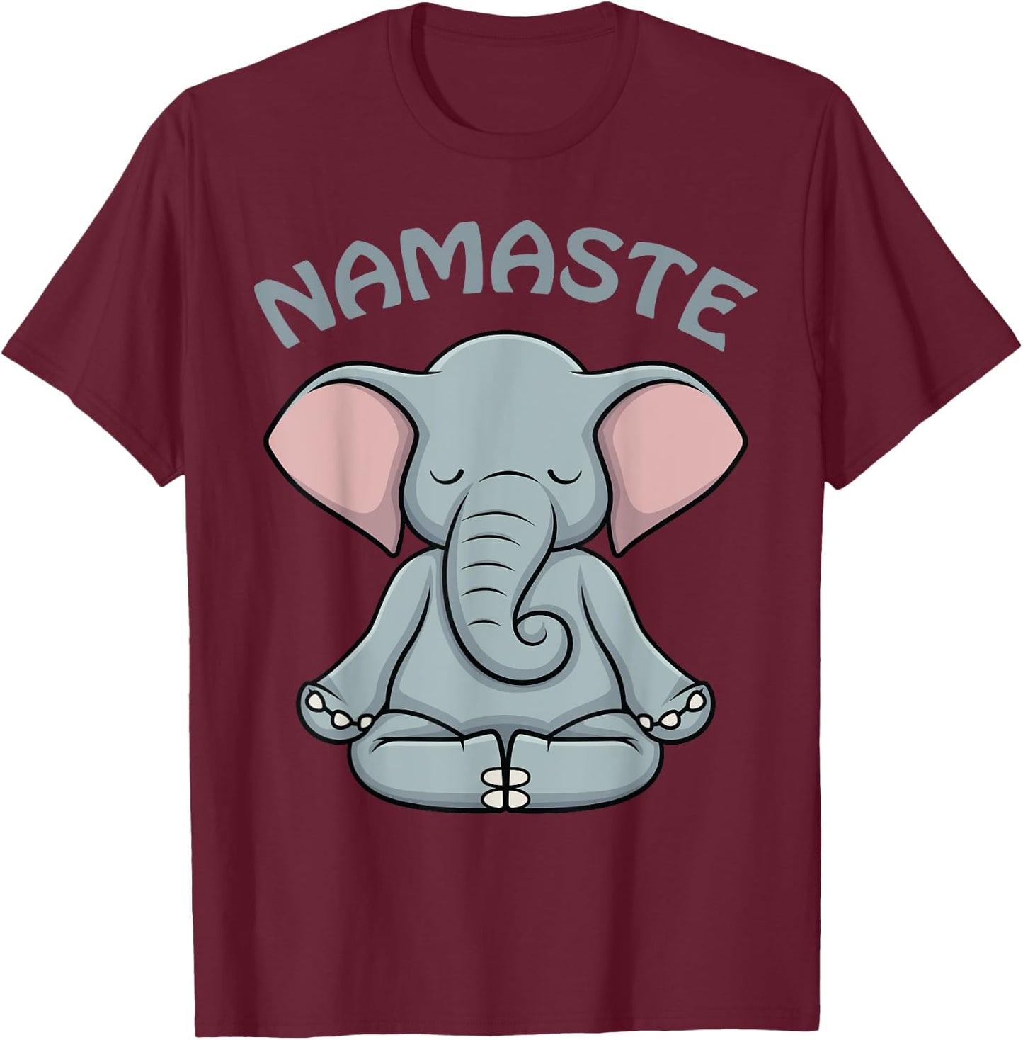 Elephant Yoga Shirt Funny Elephant Lovers Namaste Hatha Yoga T-Shirt - T-Shirt | Maroon