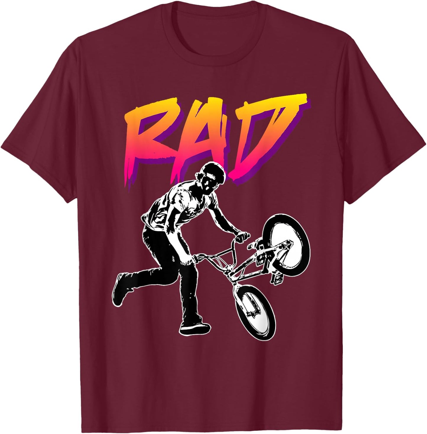 BMX Wheel T-Shirt - T-Shirt | Maroon
