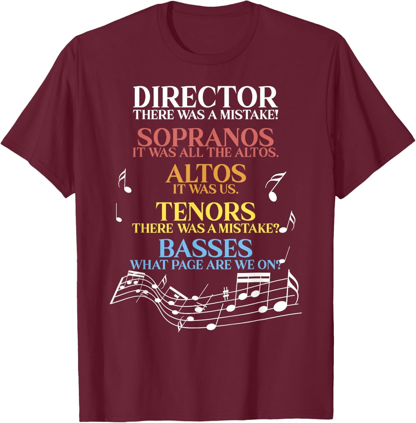 Choir Joke design | Funny Music Singing gift | Men Women Kid T-Shirt - T-Shirt | Maroon