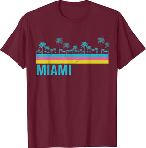 Miami Retro Vintage T-Shirt - T-Shirt | Maroon
