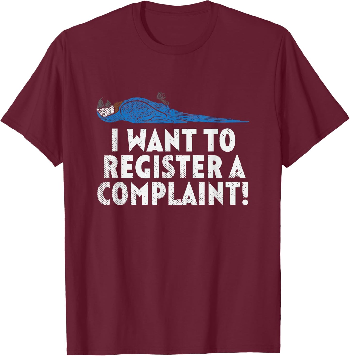 Dead Parrot funny Parrot T-Shirt - T-Shirt | Maroon