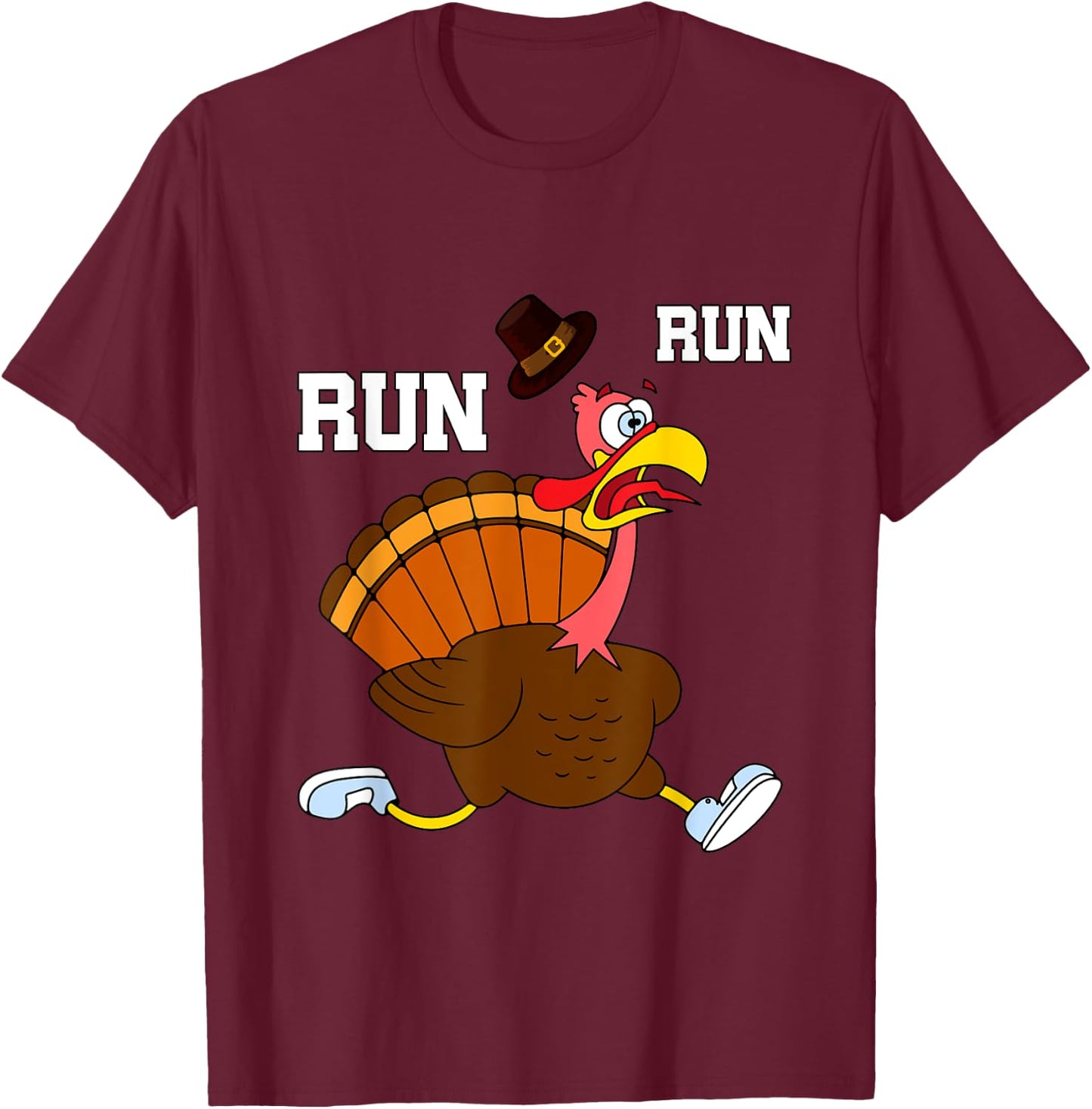 Turkey Run Costume Funny Thanksgiving Running Turkey Trot T-Shirt - T-Shirt | Maroon