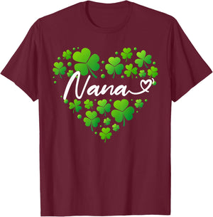 St Patricks Day Nana Shirt Nana Gifts for Grandma T-Shirt - T-Shirt | Maroon