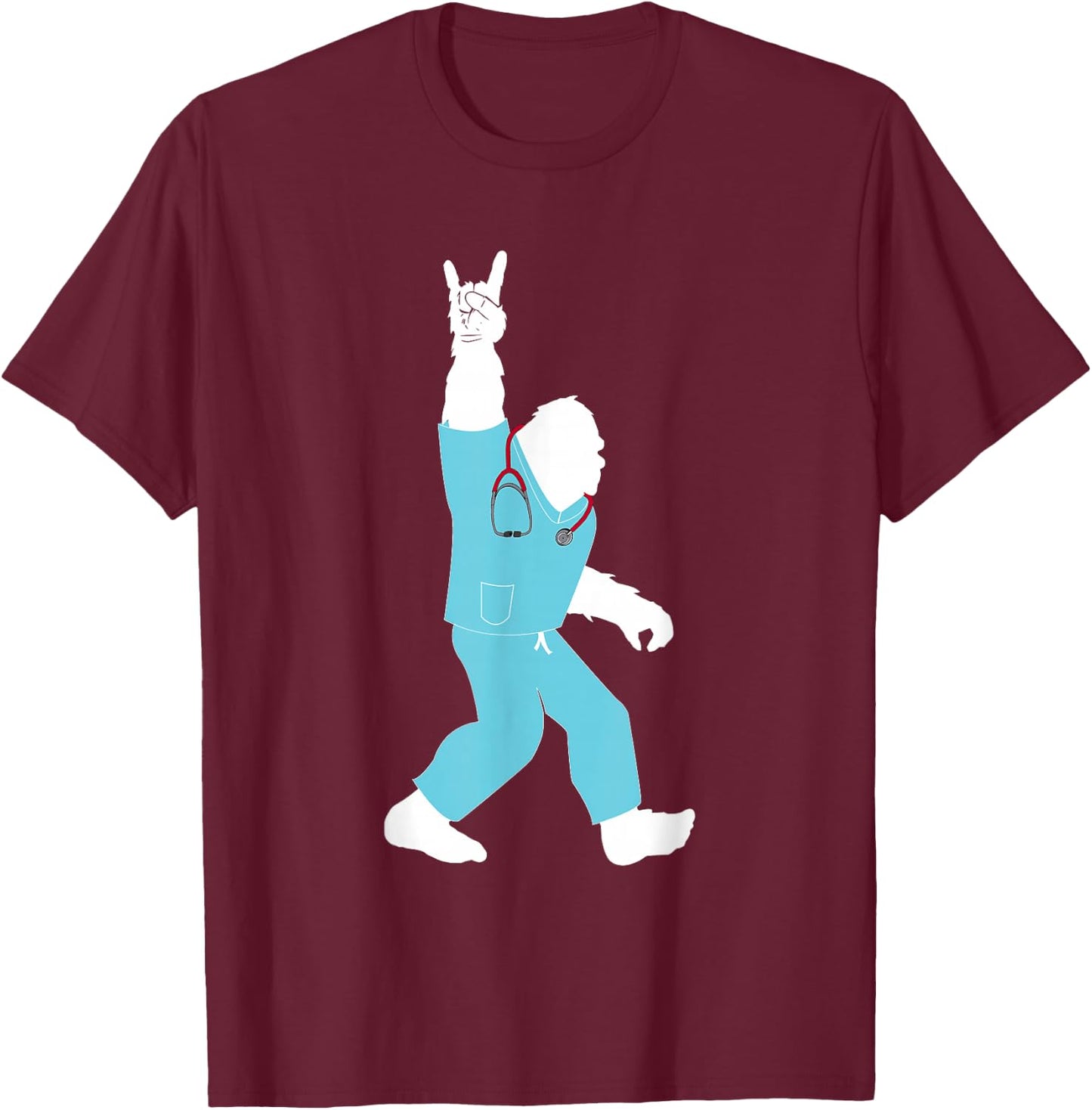 Bigfoot Supports Nurse and Doctor Scrub Life Designs T-Shirt - T-Shirt | Maroon