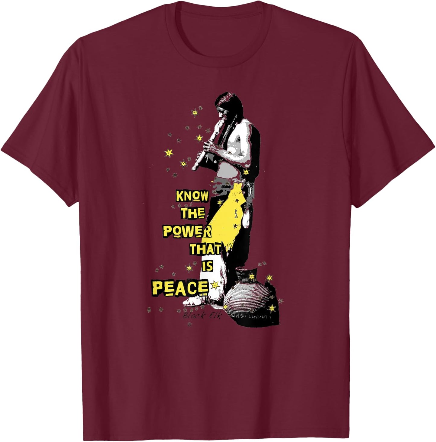 Native American Flute T-Shirt - T-Shirt | Maroon