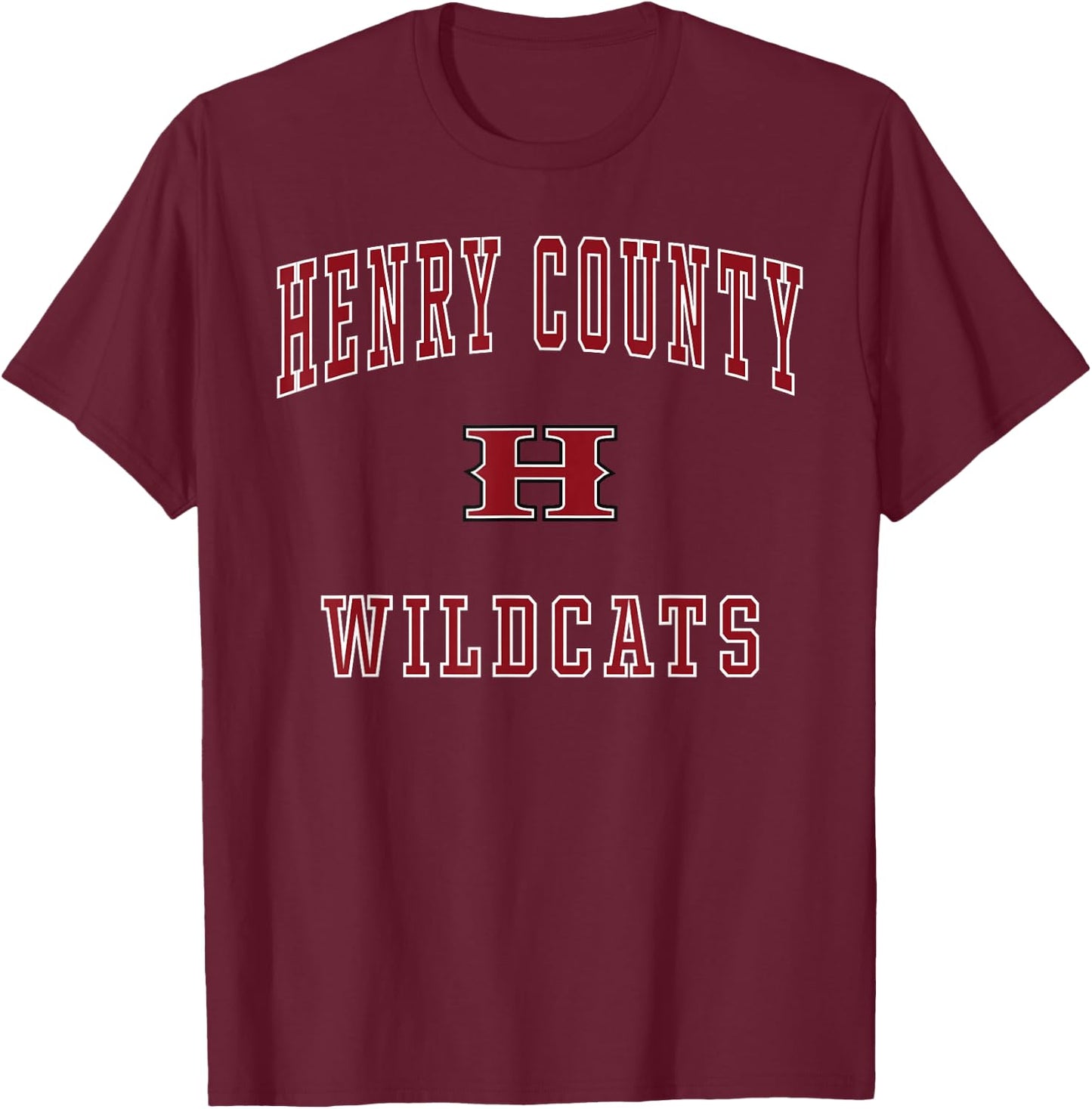 Henry County High School Wildcats T-Shirt - T-Shirt | Maroon