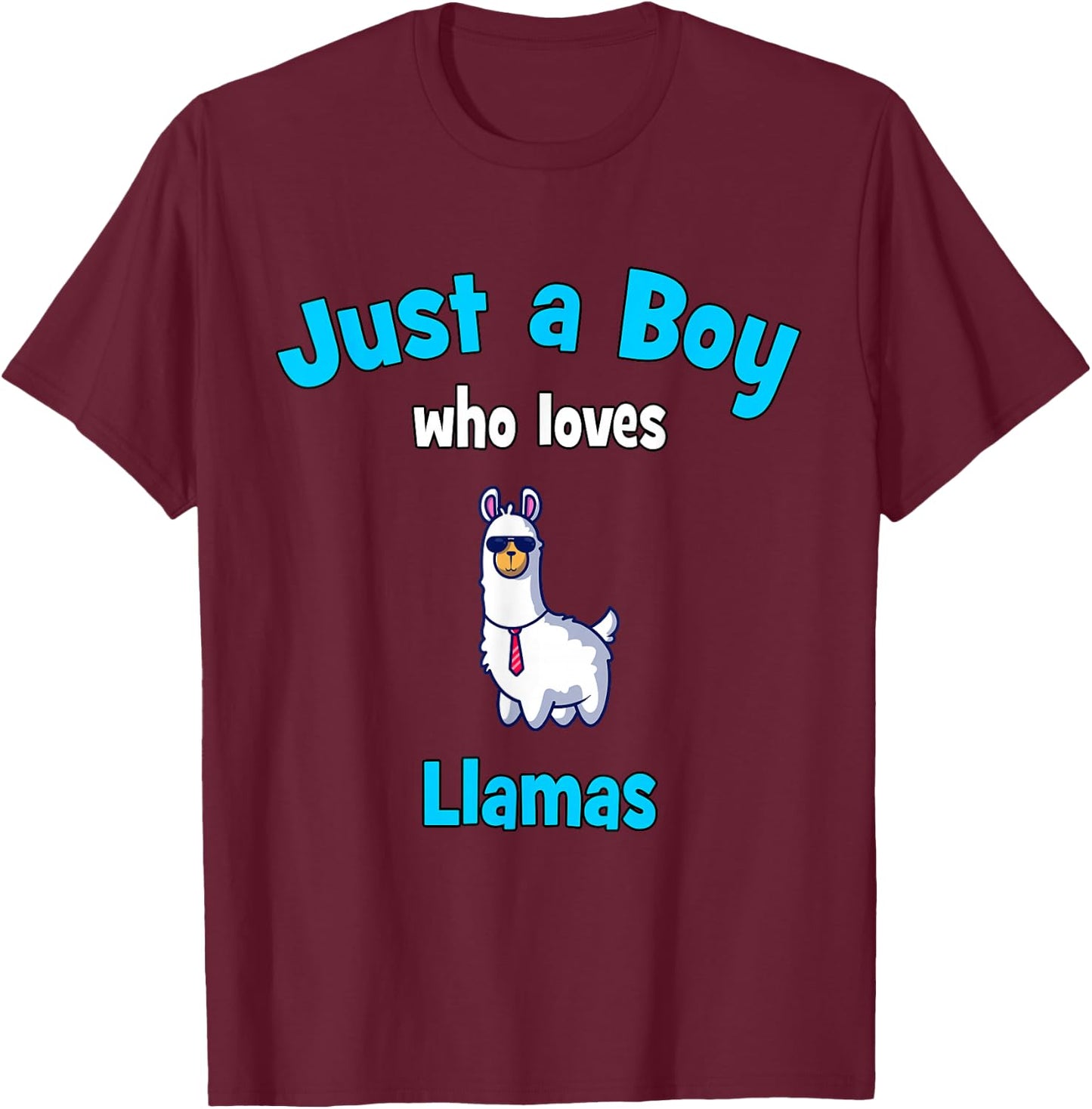 Llama Shirt for Boys | Children's Lama T-Shirt - T-Shirt | Maroon