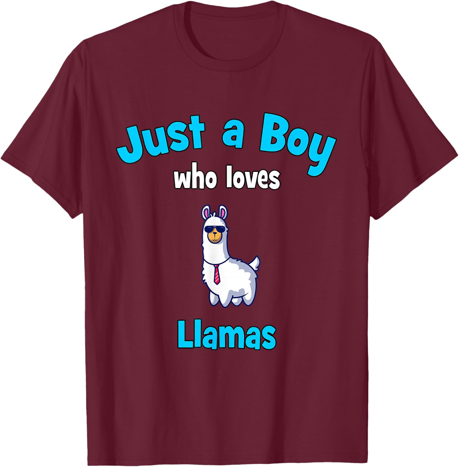 Llama Shirt for Boys | Children's Lama T-Shirt - T-Shirt | Maroon