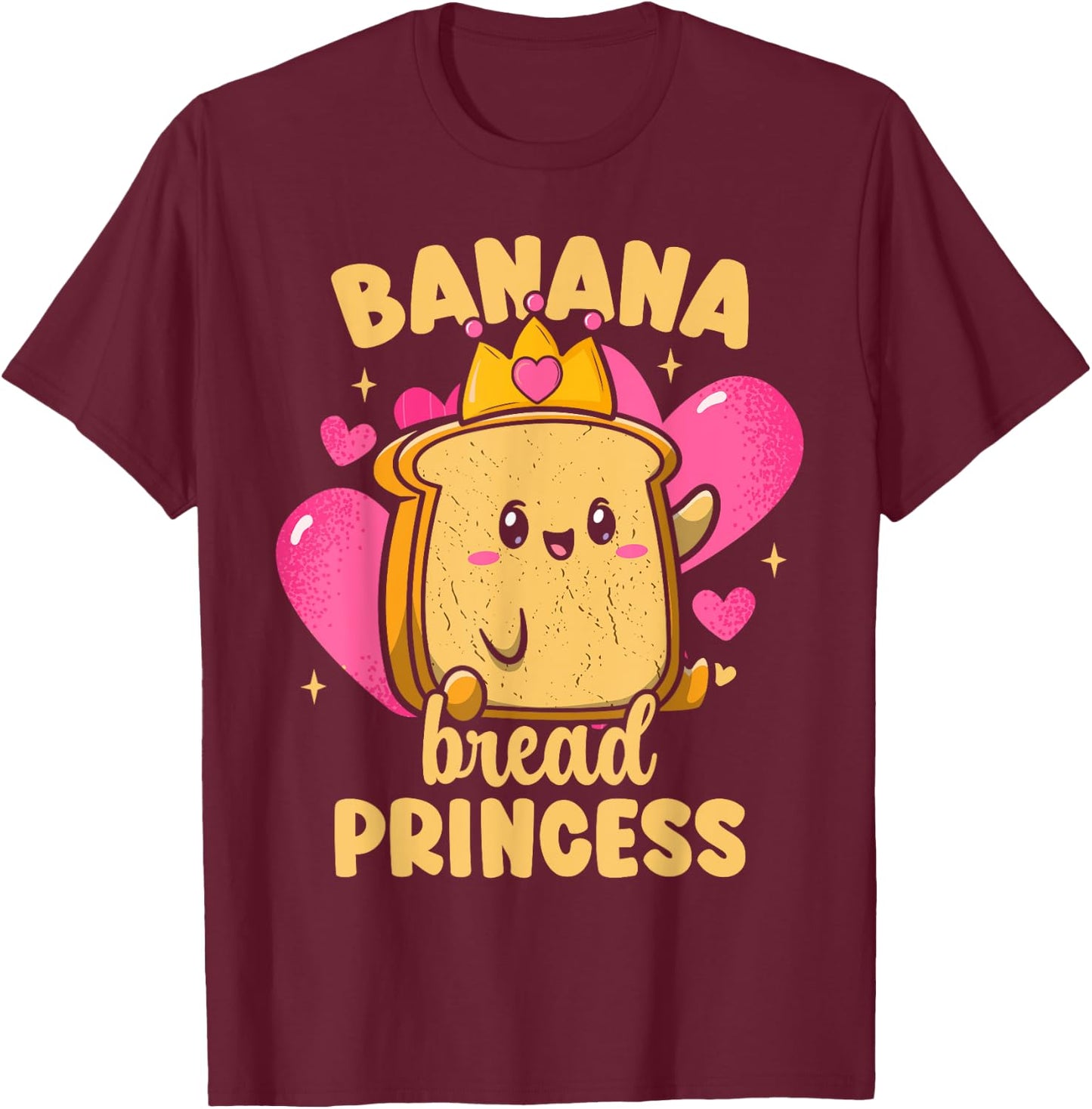 Banana Bread Kids Girls Banana Bread Princess T-Shirt - T-Shirt | Maroon