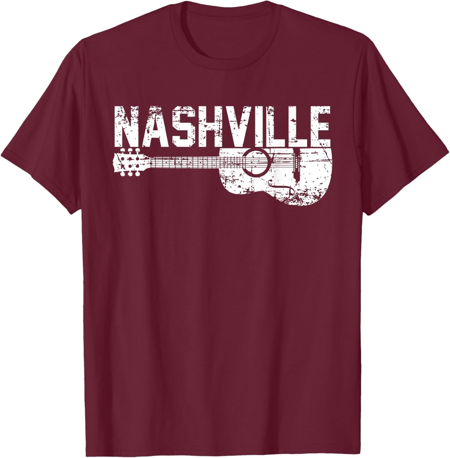 Unique Country Music Lovers Nashville Musician Guitar Cool T-Shirt - T-Shirt | Maroon