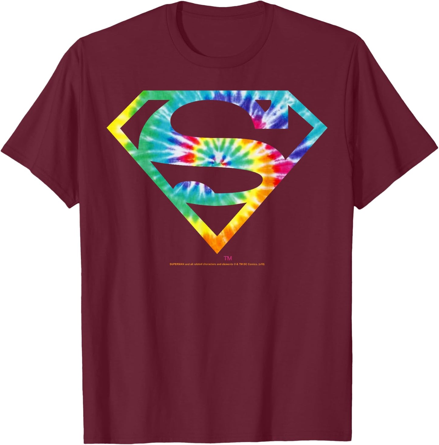 DC Comics Superman Tie Dye Logo T-Shirt - T-Shirt | Maroon