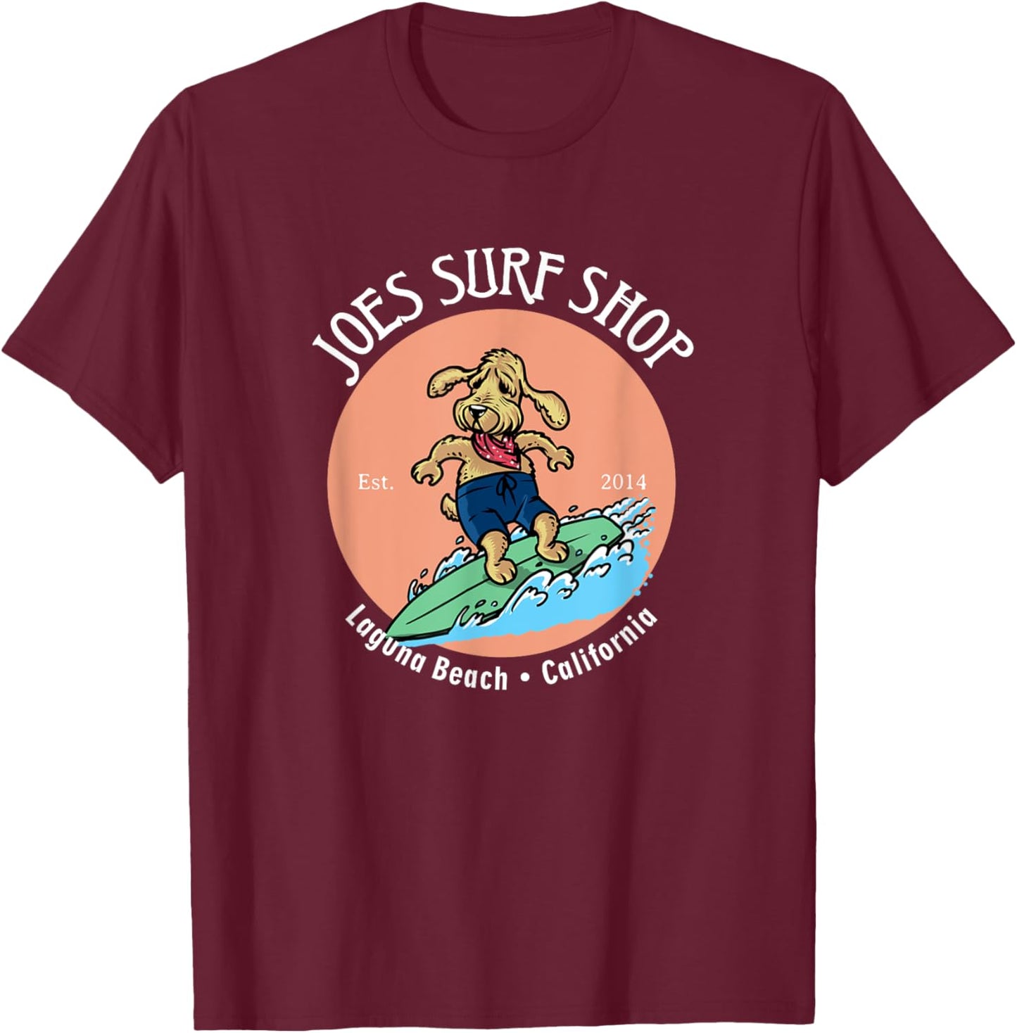 Joe's Surf Teddy Our Dog Logo Graphic Women Kids T-Shirt - T-Shirt | Maroon