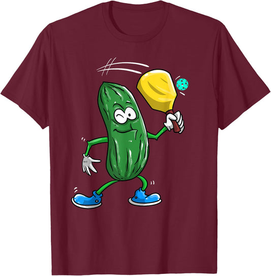 Funny Pickleball Gift Cool Pickle Lover T-Shirt - T-Shirt | Maroon