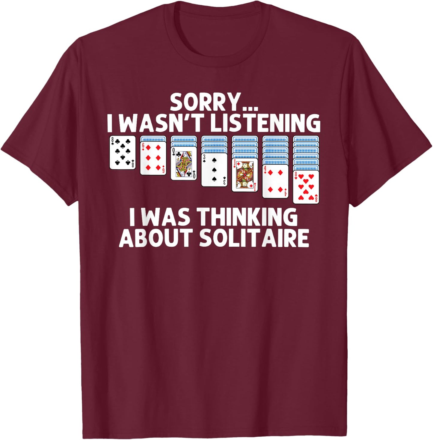 Solitaire Gift Women Card Game Player Solitaire Game T-Shirt - T-Shirt | Maroon