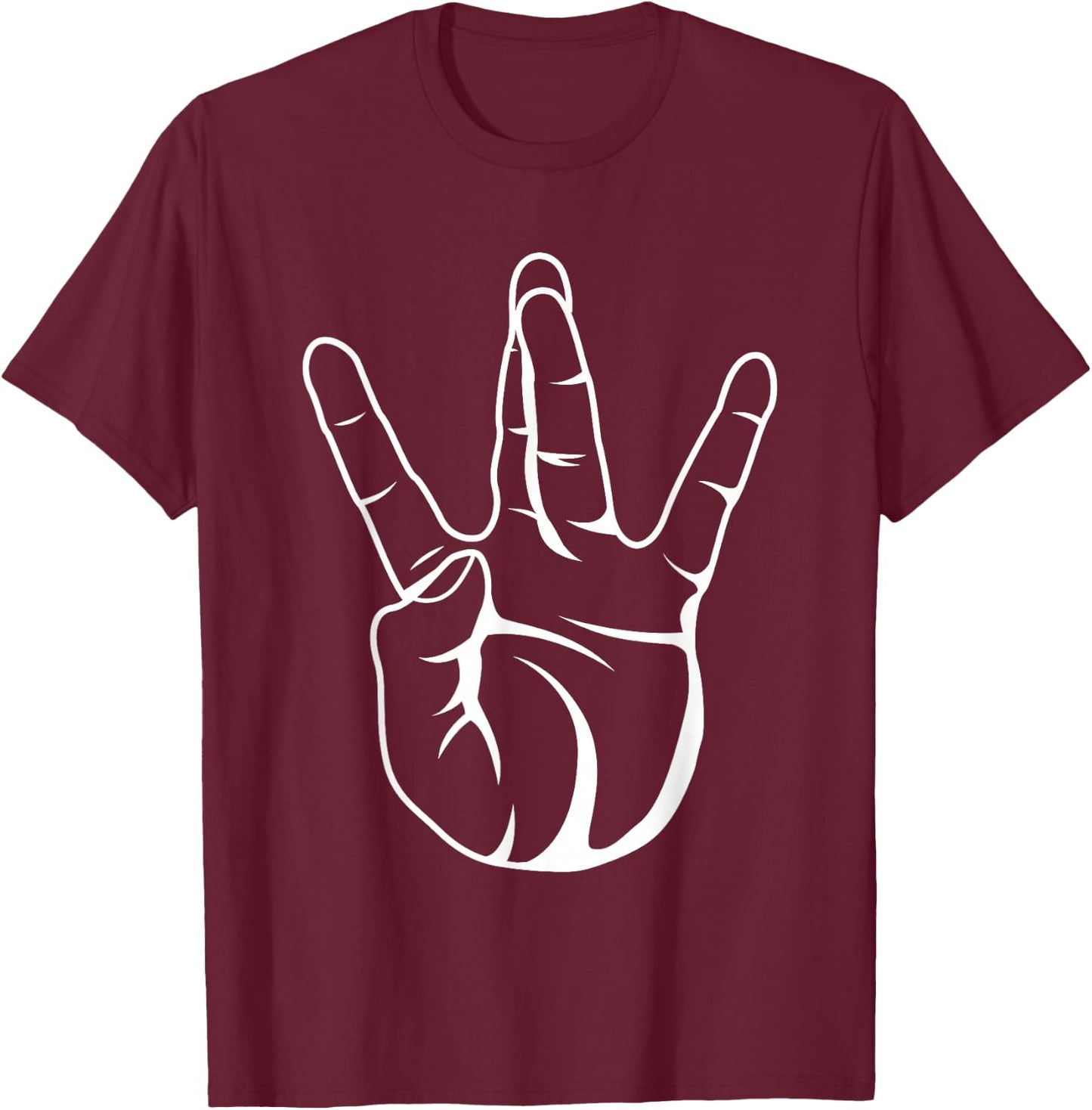 Westside Hip Hop Rap Hand Sign T-Shirt - T-Shirt | Maroon