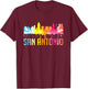 San Antonio Texas Retro Watercolor City Skyline Art Souvenir T-Shirt - T-Shirt | Maroon