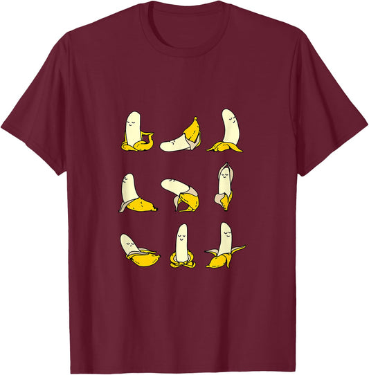 Banana Yoga Gift T-Shirt - T-Shirt | Maroon