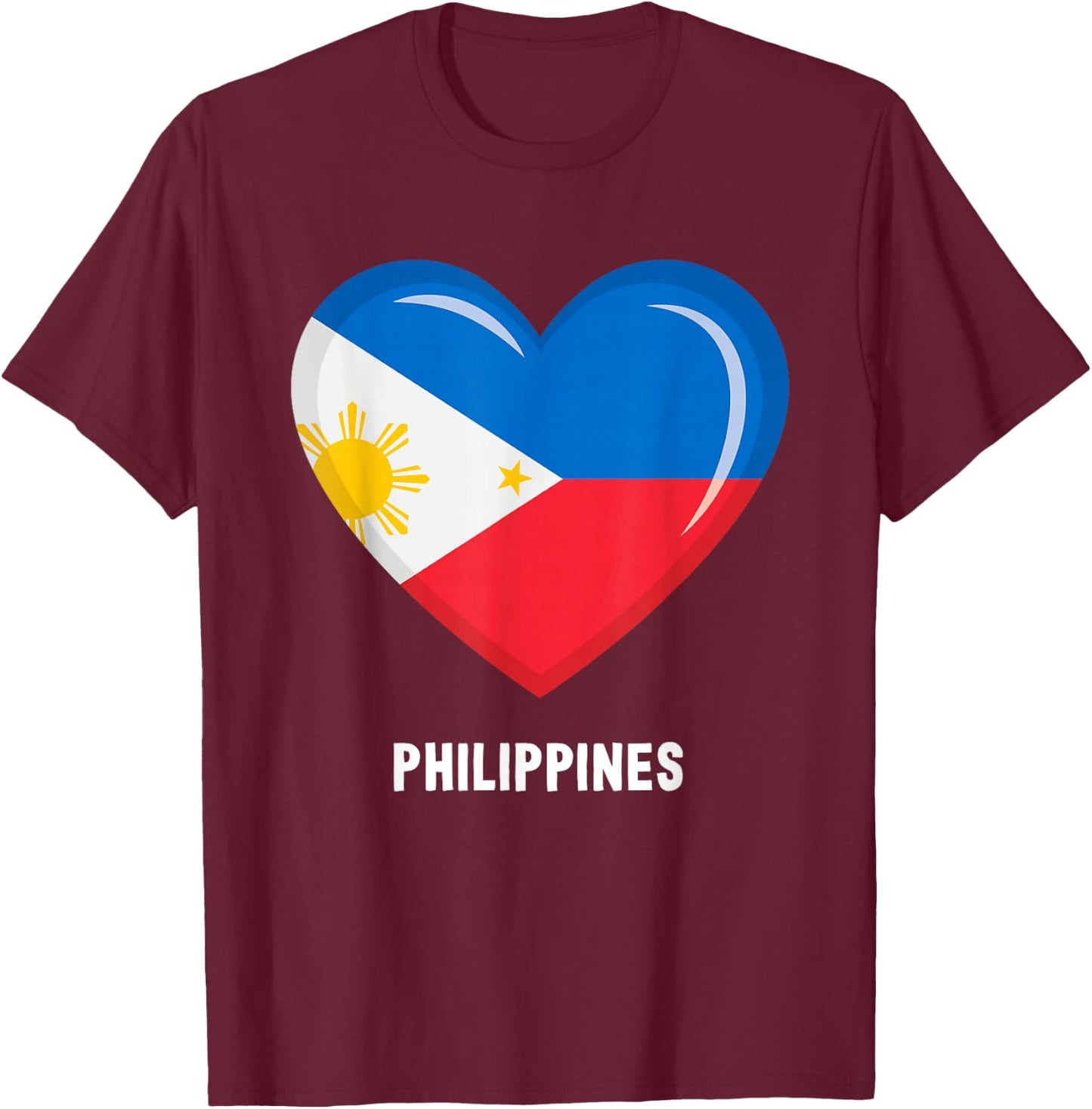 Philippine Flag Shirt | Filipino T-Shirt - T-Shirt | Maroon