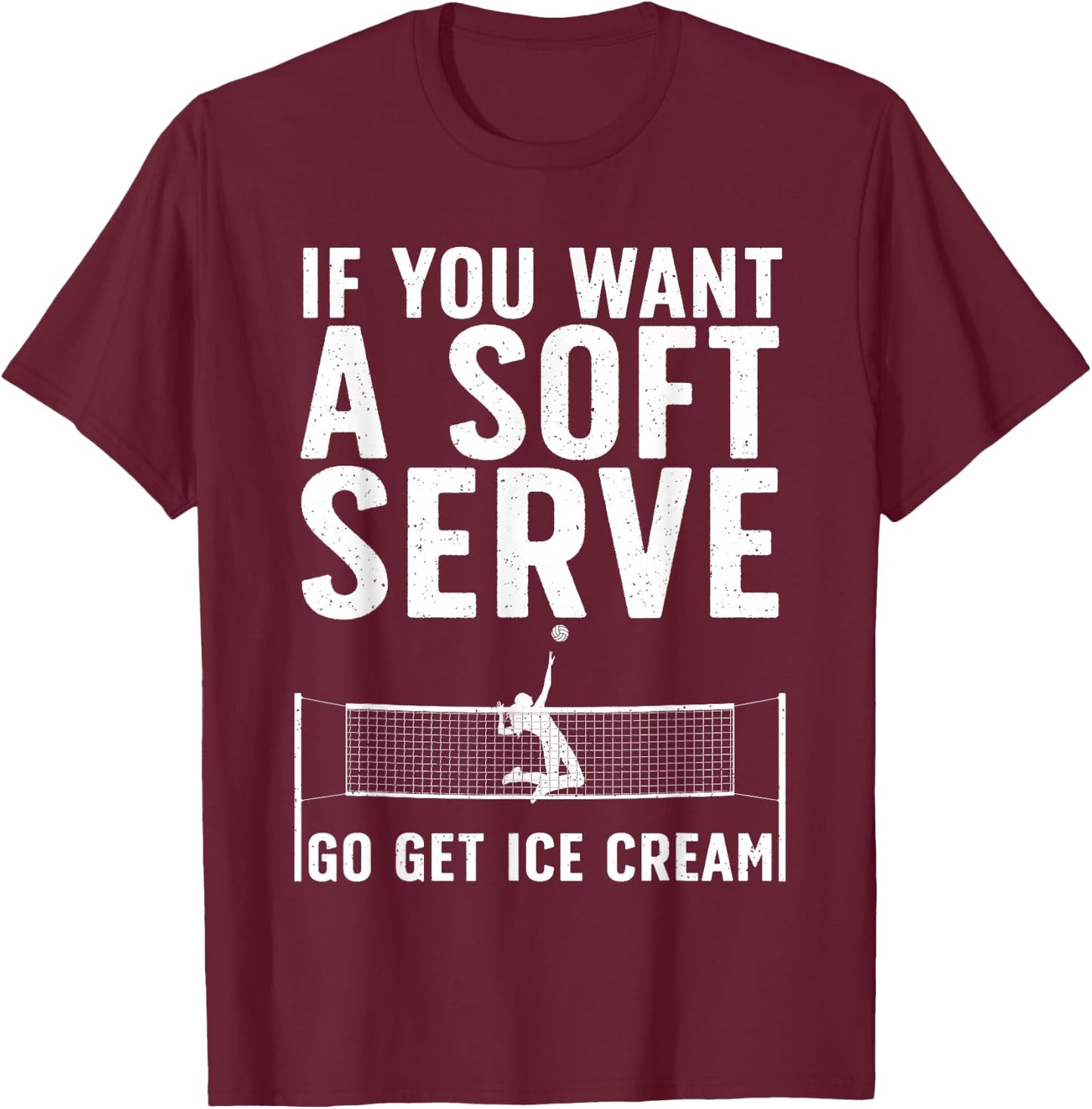 Volleyball Art Girls College Volleyball Players T-Shirt - T-Shirt | Maroon