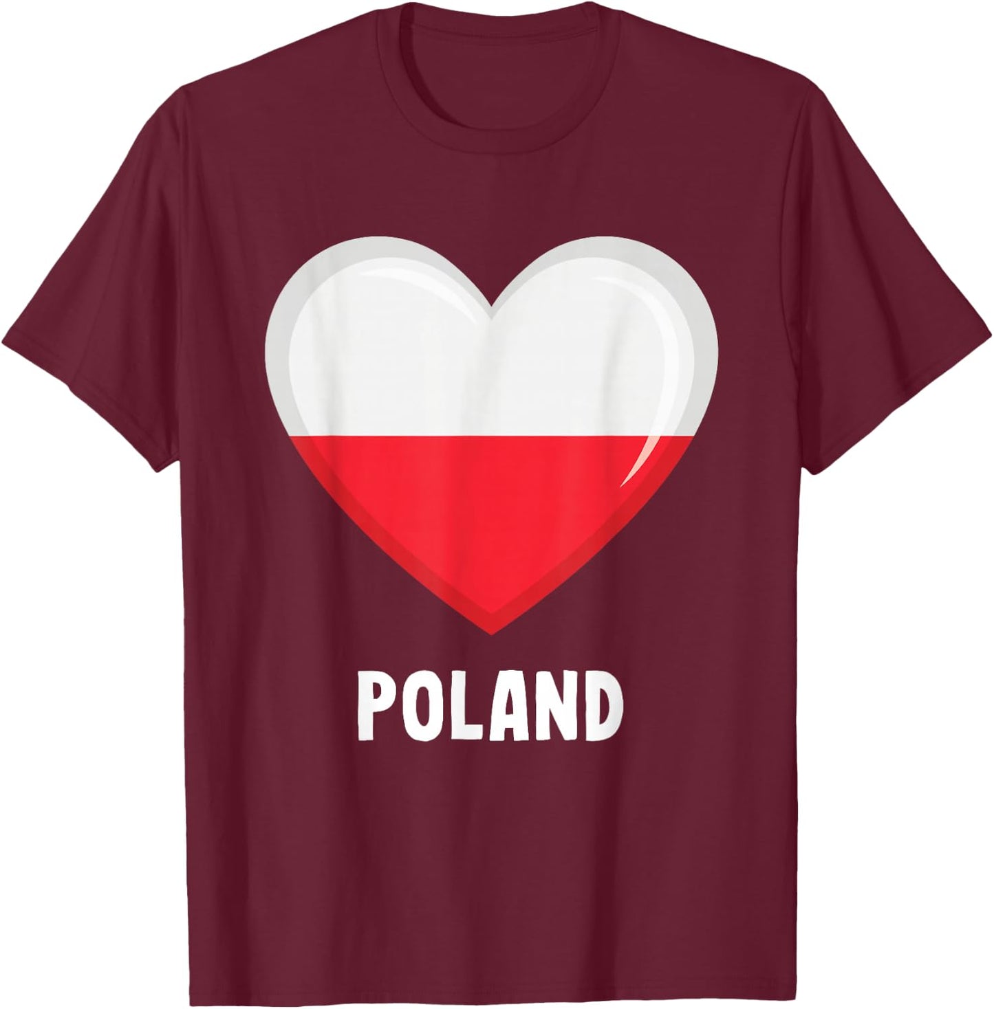 Poland Flag Shirt | Polish T-Shirt - T-Shirt | Maroon