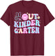 Peace Out Kindergarten Last Day Of School Groovy Boys Girls T-Shirt - T-Shirt | Maroon