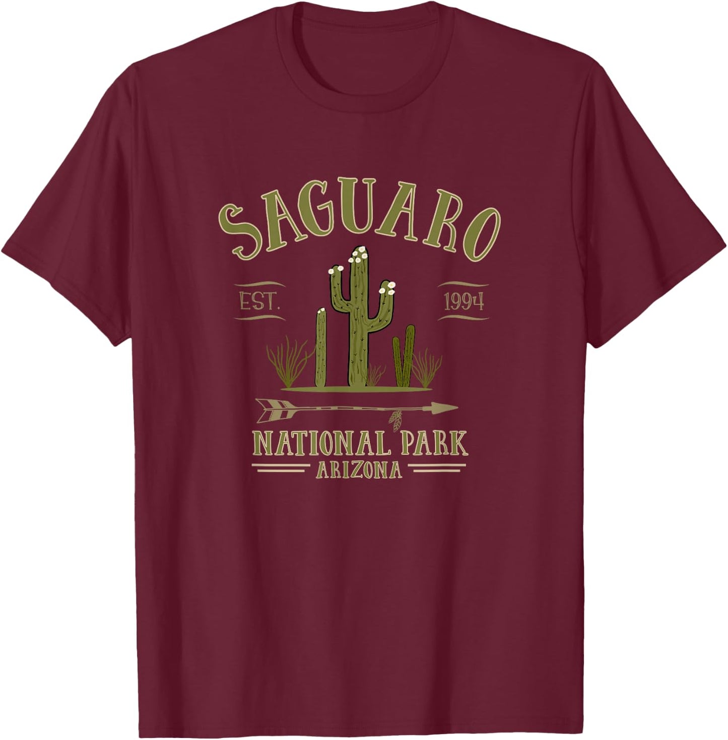Saguaro National Park Arizona Souvenir Gift T-Shirt - T-Shirt | Maroon