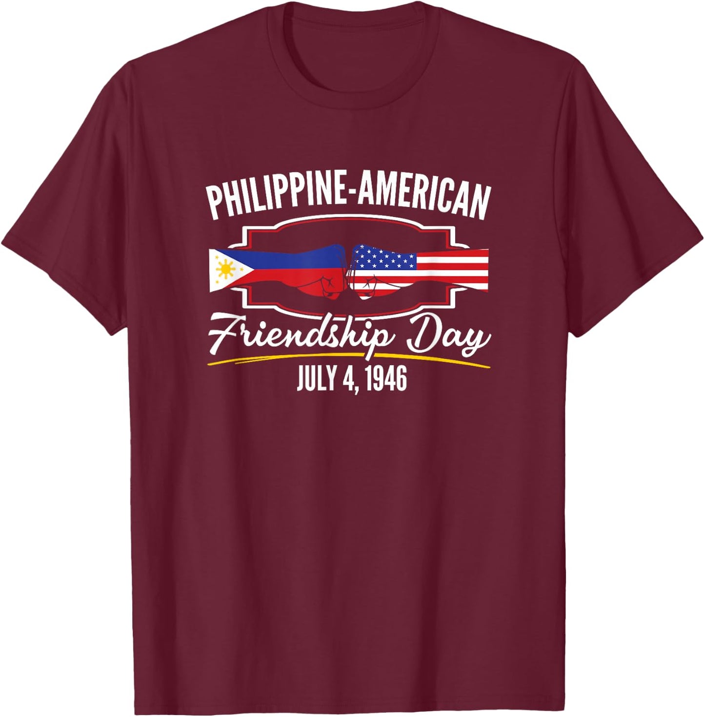 Philippine American Friendship Day T-Shirt - T-Shirt | Maroon
