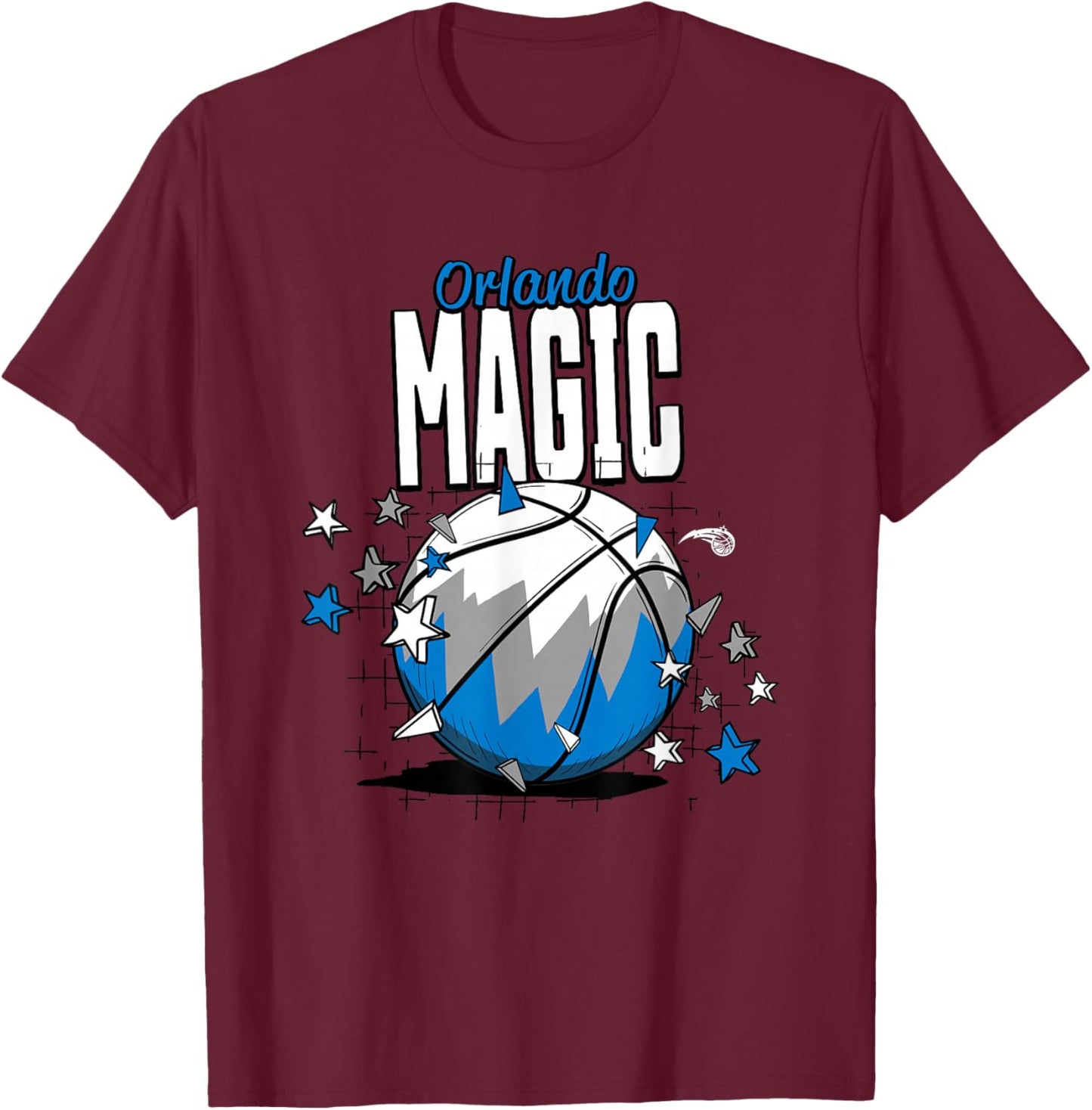 NBA Orlando Magic Basketball Doodle Stars T-Shirt - T-Shirt | Maroon