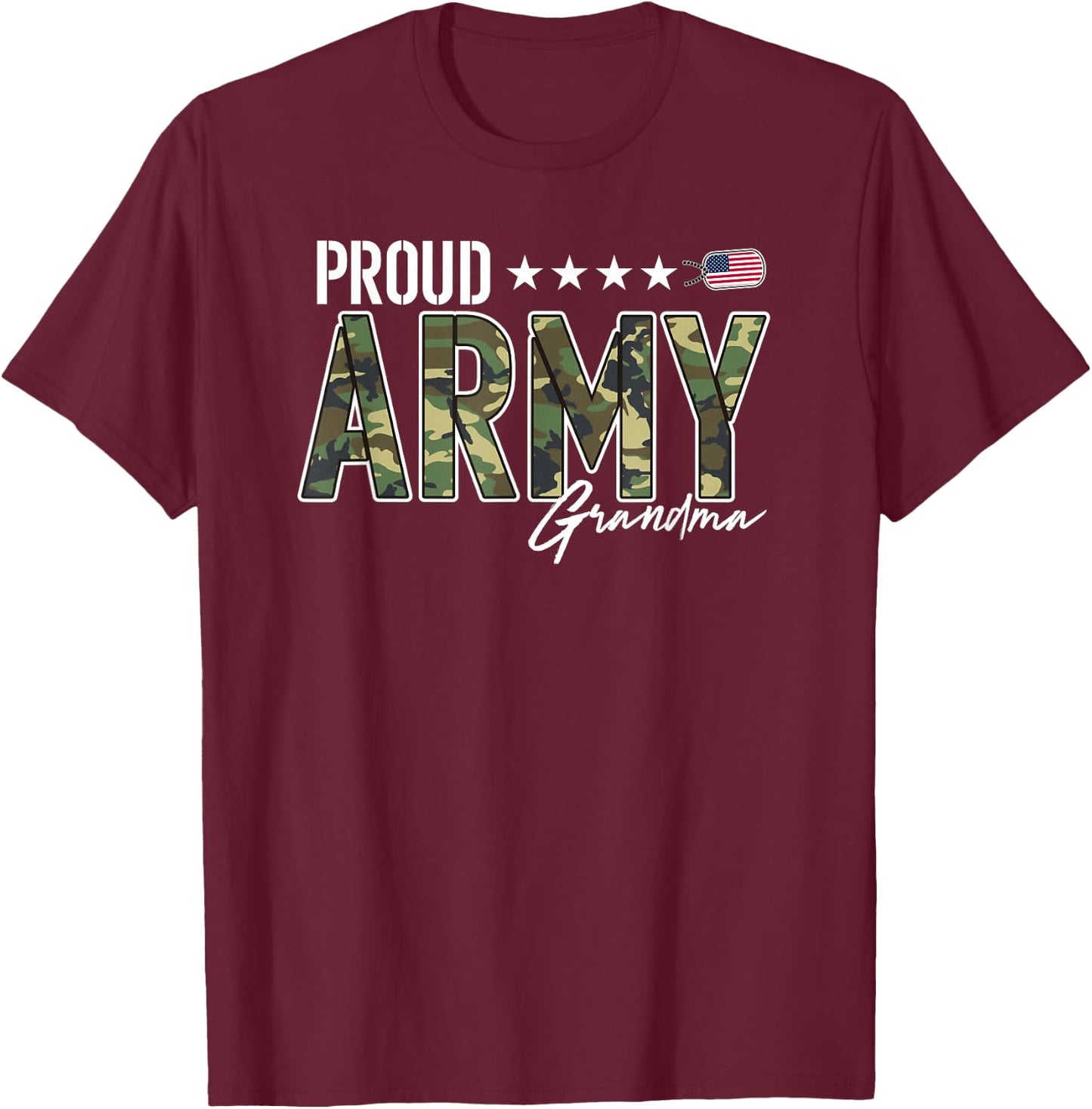 OCP Proud Army Grandma for Grandmothers of Soldiers T-Shirt - T-Shirt | Maroon