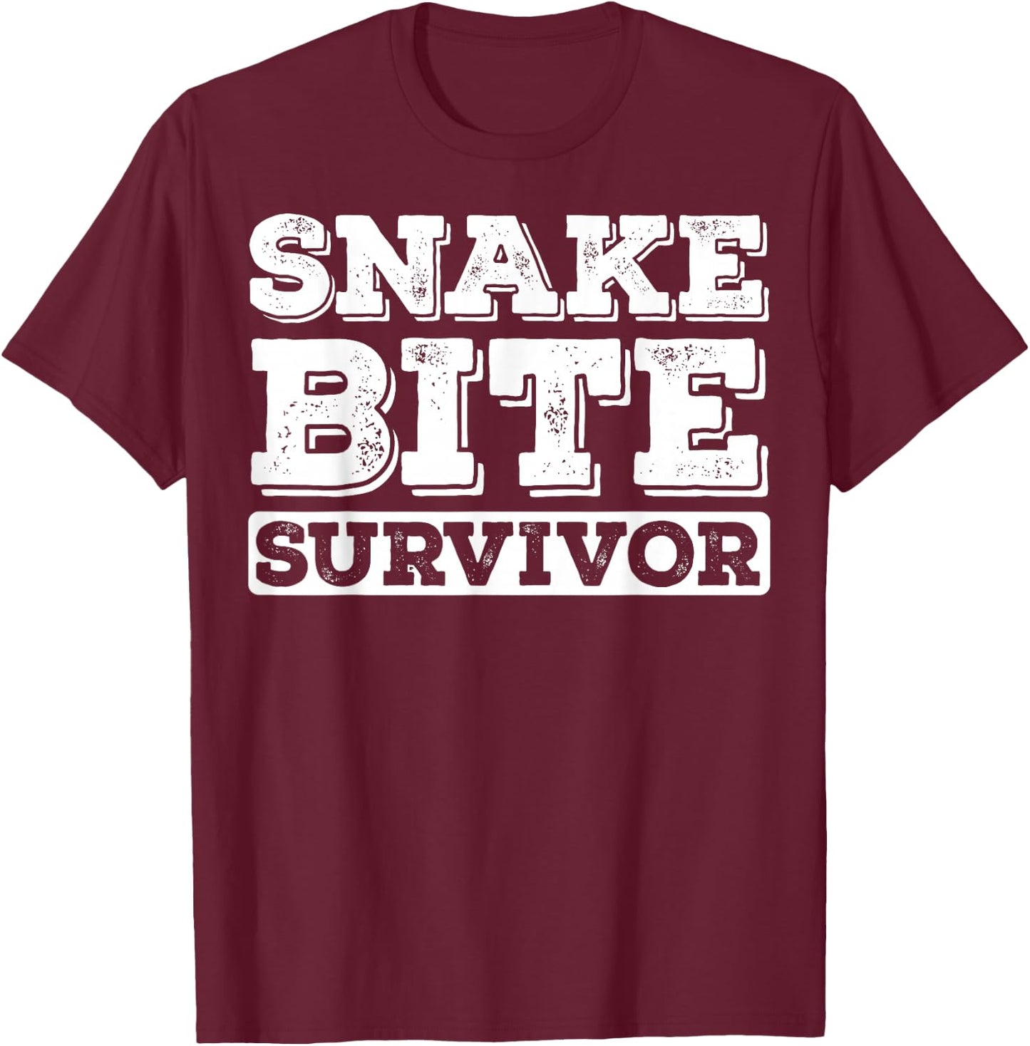 Snake Bite Survivor Venomous Cottonmouth Timber Rattlesnake T-Shirt - T-Shirt | Maroon