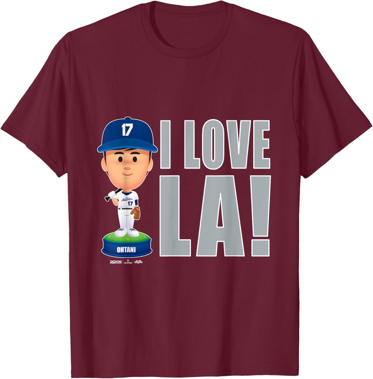 Shohei Ohtani Los Angeles Baseball I Love LA MLBPA T-Shirt - T-Shirt | Maroon