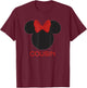 Disney Minnie Mouse Red Bow Icon Cousin Family T-Shirt - T-Shirt | Maroon