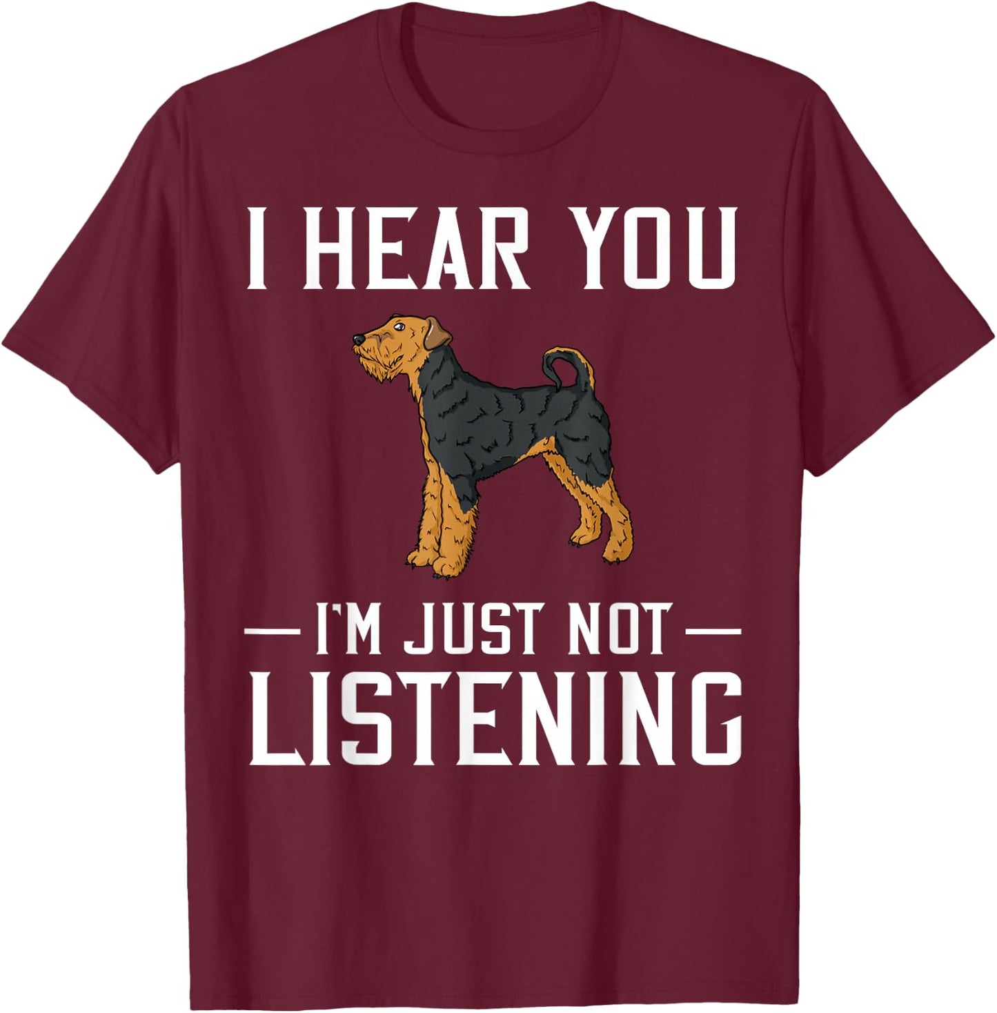Airedale Terrier Dog Puppy Owner Lover T-Shirt - T-Shirt | Maroon