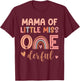 Mama of Miss Onederful 1st Birthday Party Girl Cute Mom T-Shirt - T-Shirt | Maroon