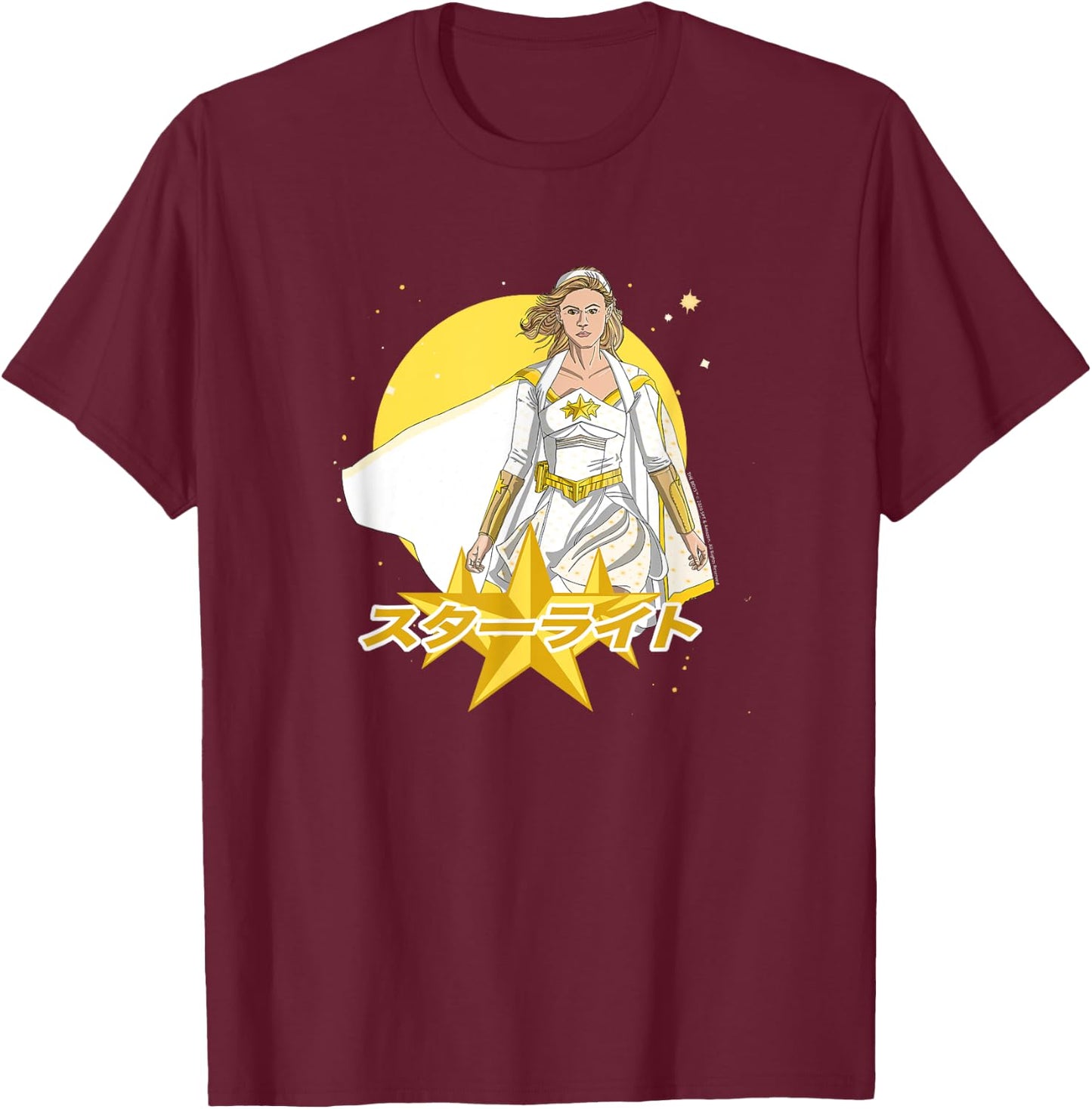 The Boys Starlight Girl Power Manga T-Shirt - T-Shirt | Maroon