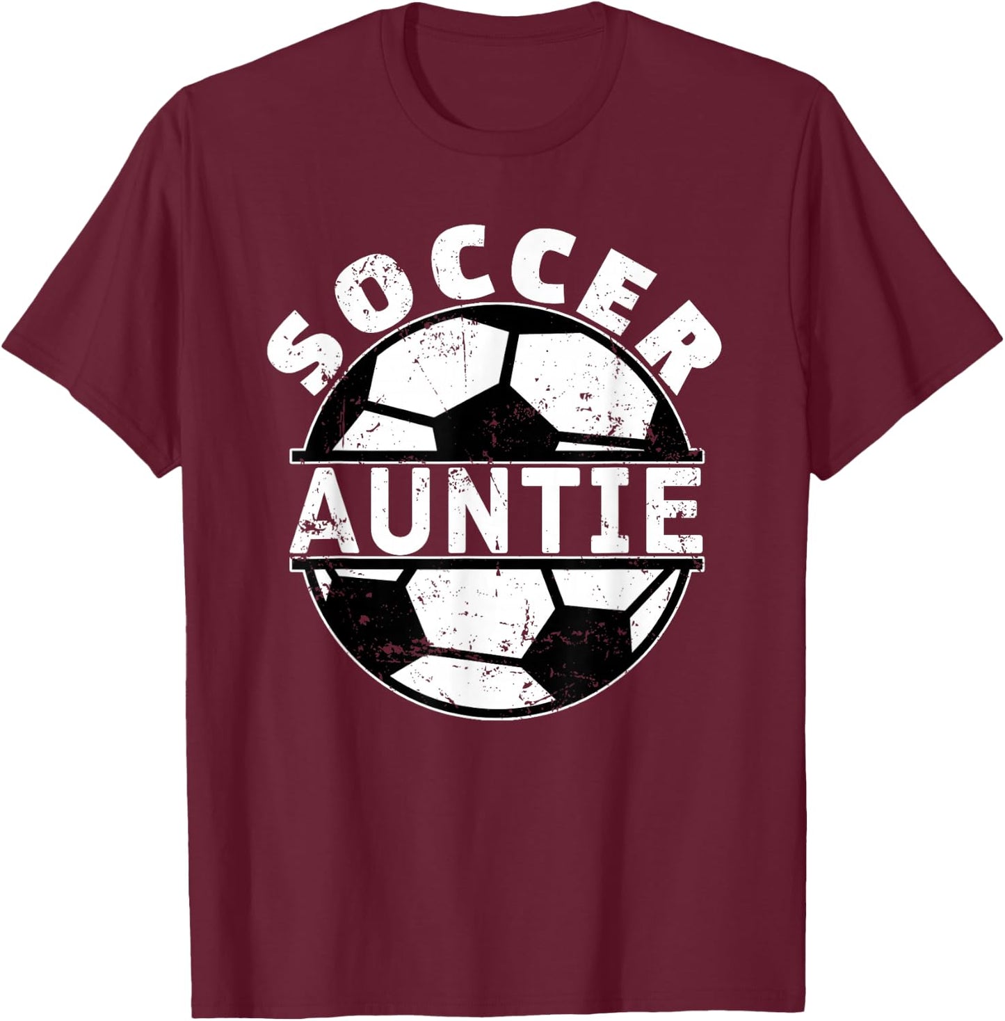 Soccer Auntie Aunt T-Shirt - T-Shirt | Maroon