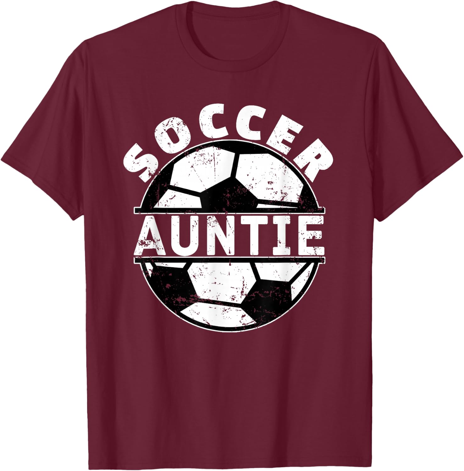 Soccer Auntie Aunt T-Shirt - T-Shirt | Maroon