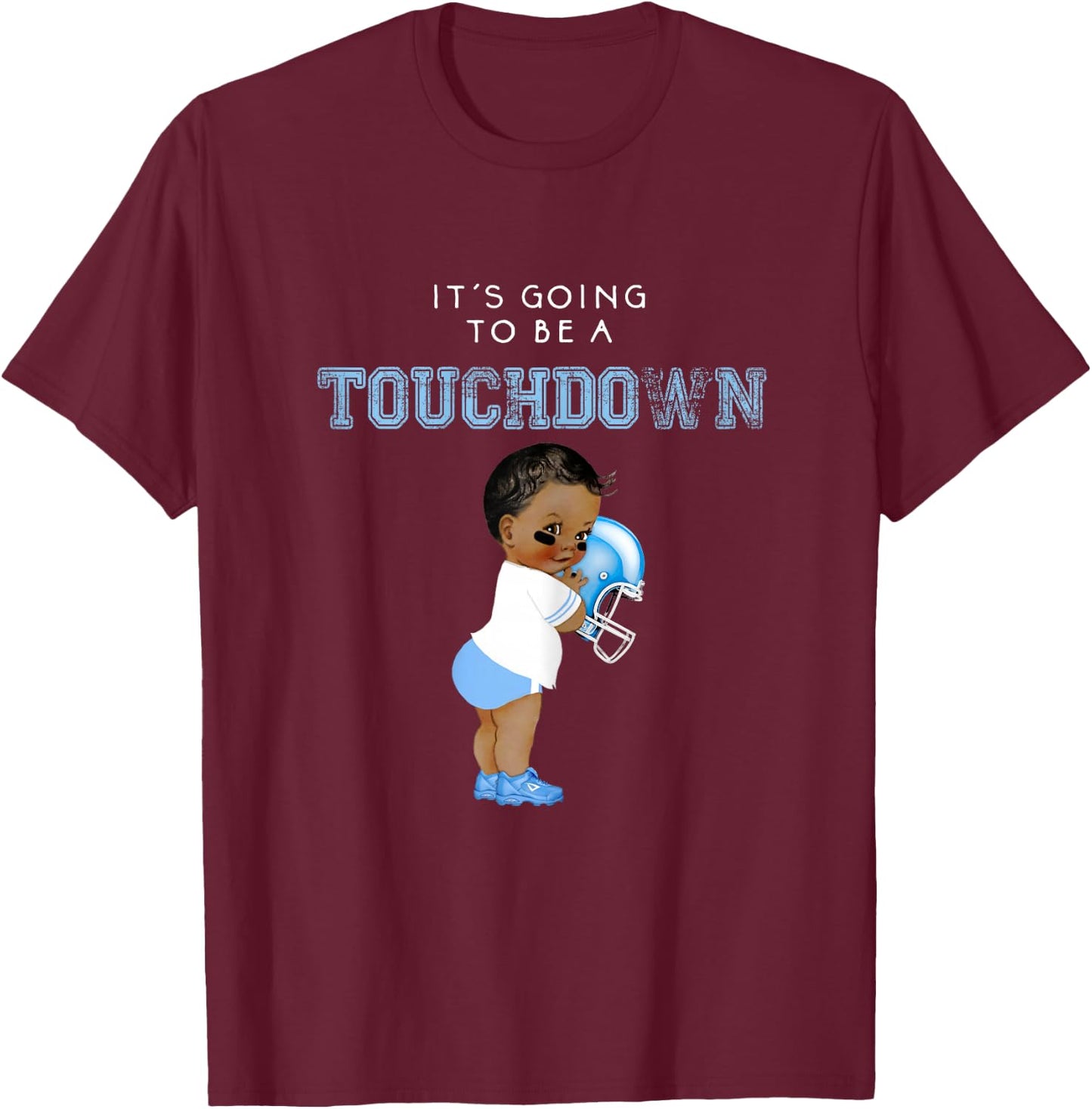 Its A Boy Gender Reveal Touchdown Tutu Baby Shower Inspired T-Shirt - T-Shirt | Maroon