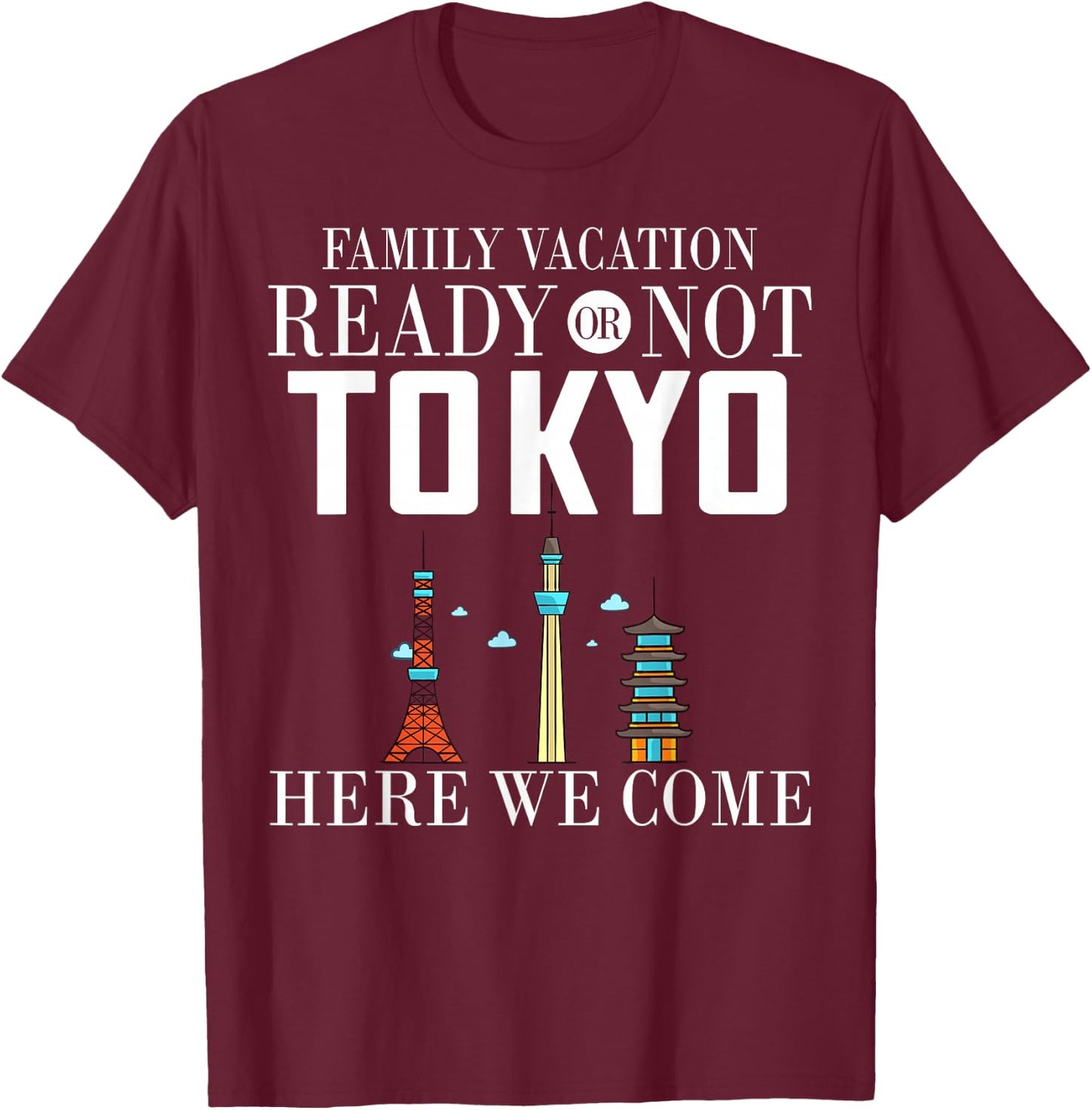 Tokyo Japan City Trip Skyline Map Travel T-Shirt - T-Shirt | Maroon