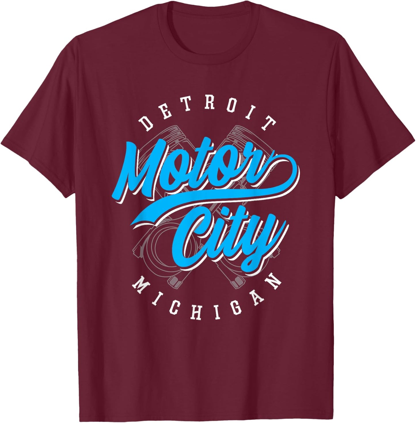 Classic Detroit Motor City Michigan Michiganians Pride Gift T-Shirt - T-Shirt | Maroon