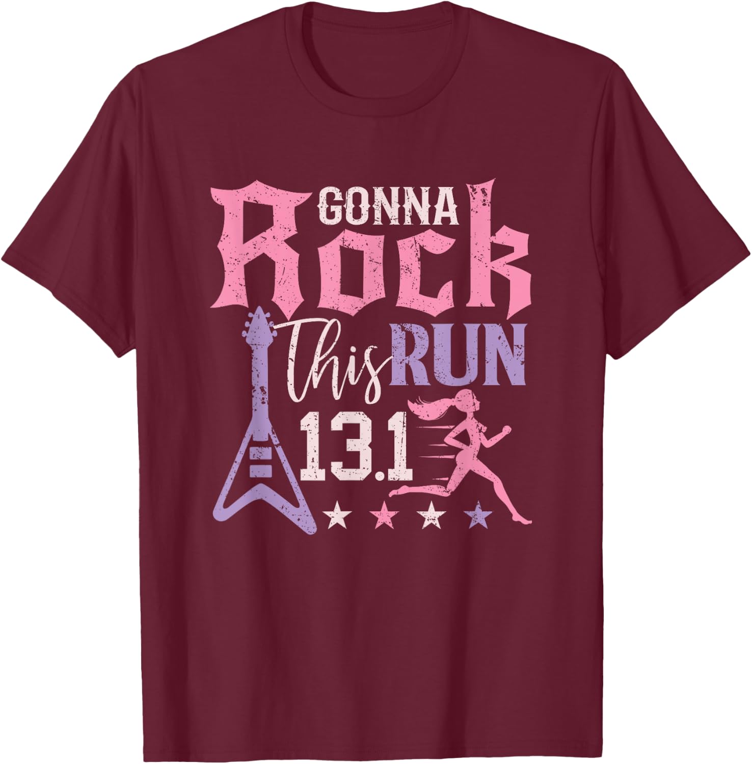 13.1 Half Marathon Shirt Women Runner Rock Running Athlete T-Shirt - T-Shirt | Maroon