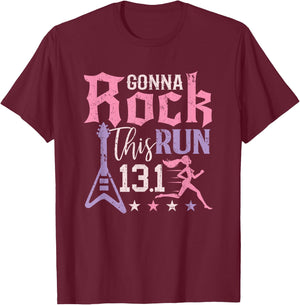 13.1 Half Marathon Shirt Women Runner Rock Running Athlete T-Shirt - T-Shirt | Maroon