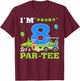 I'm 8 Let's Par- Birthday Golf 8th Party Sport Kids T-Shirt - T-Shirt | Maroon