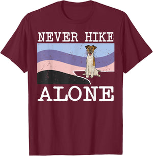 Never Hike Alone Smooth Fox Terrier Dog Hiking Men Women Kids T-Shirt - T-Shirt | Maroon