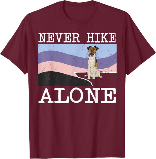 Never Hike Alone Smooth Fox Terrier Dog Hiking Men Women Kids T-Shirt - T-Shirt | Maroon