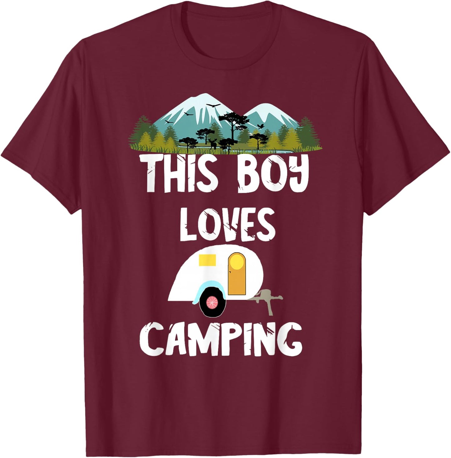 Camping Boy Camp Camper Camping Adventures Camping Lovers T-Shirt - T-Shirt | Maroon