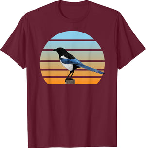 Magpie Bird Birdlover Birdwatcher Animal Biologist Birder T-Shirt - T-Shirt | Maroon