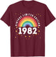 Funny Vintage 1982 Limited Edition Rainbow 41st Birthday T-Shirt - T-Shirt | Maroon