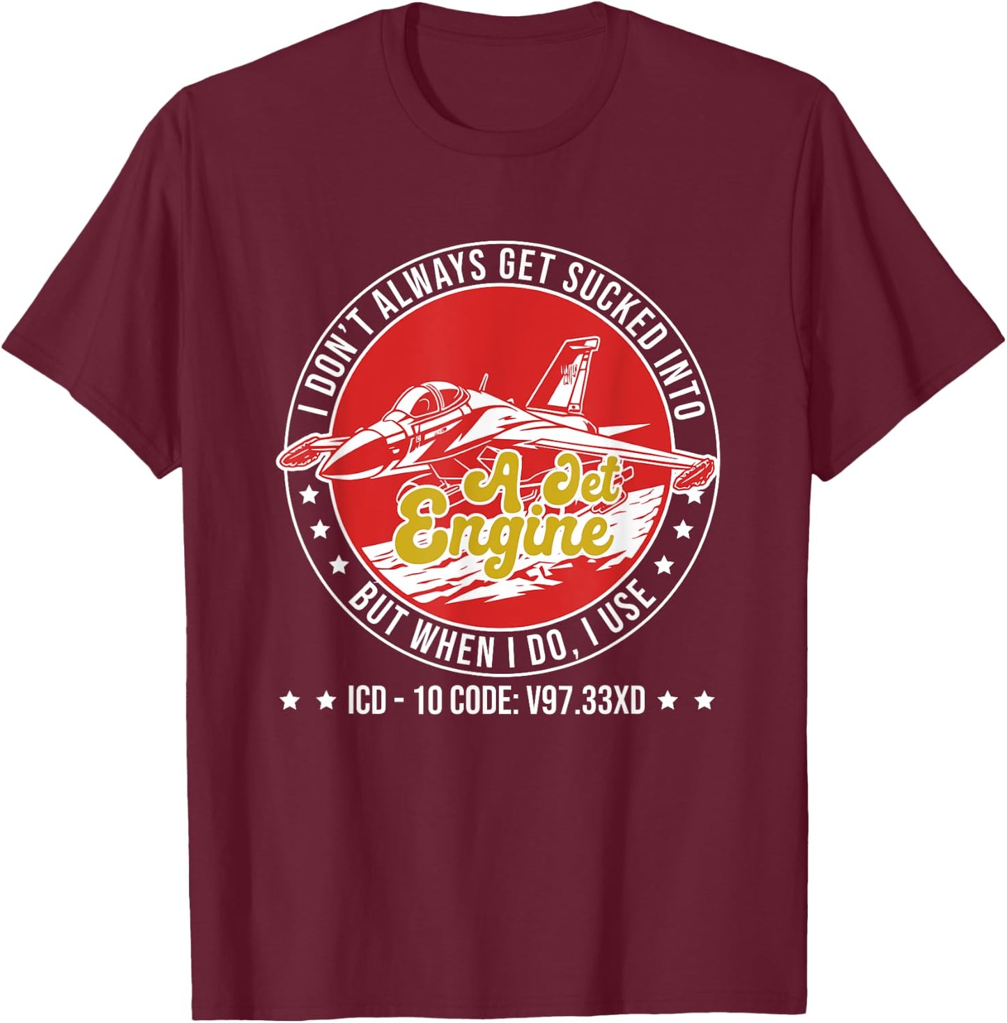 ICD-10 Code V97.33XD Humor Medical Coding Medics Coder T-Shirt - T-Shirt | Maroon